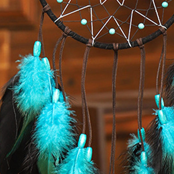 1/2 Bohemian För Dream Catcher Fjäder Vägghängande Blue Length 50cm 1Set