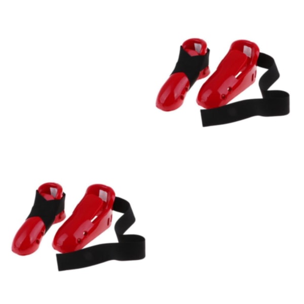 1/2/3/5 Kids Taekwondo Foot Guard Karate Sparring Foot Gear Red L 2PCS