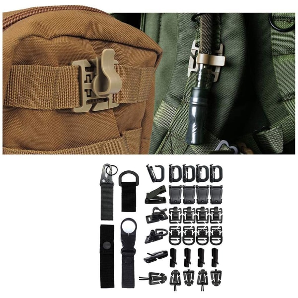 34Pieces För Molle Tillbehör för Webbing Nyckelring D-Ring Clip