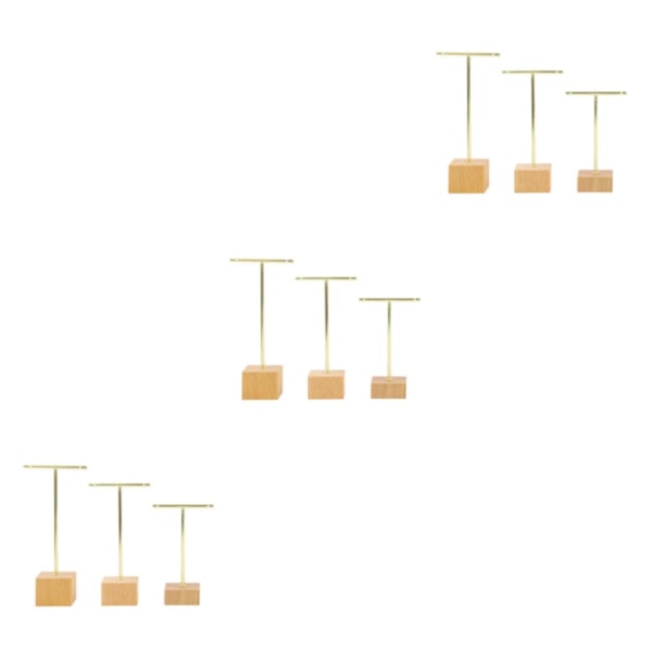 1/2/3 metall smycken T-Shape örhängen Display Rack Stativ Gold 4 x 4 x 14cm 3Set