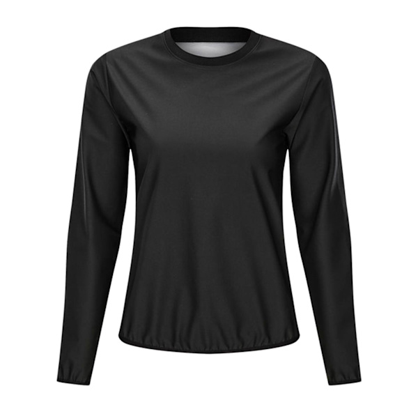 1/2 Dam Bastu Kostym Midjetrimmer Toppar Fitness Kläder Black XL 1Set