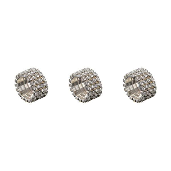 1/2/3/5 Stretch Crystal Ring Utsökt inläggning för Elegant silver 4 rows 3PCS