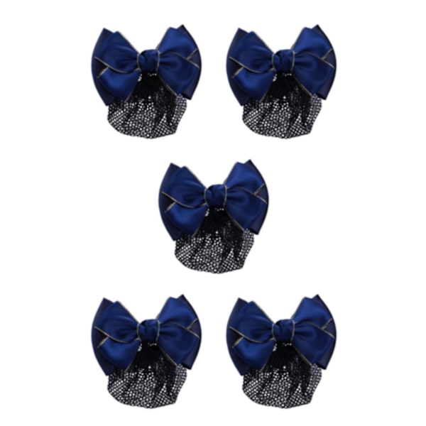 1/2/3/5 tyg lätt att bära Elastiska hårnät för moderiktiga Gold rim -  Blue 5Set