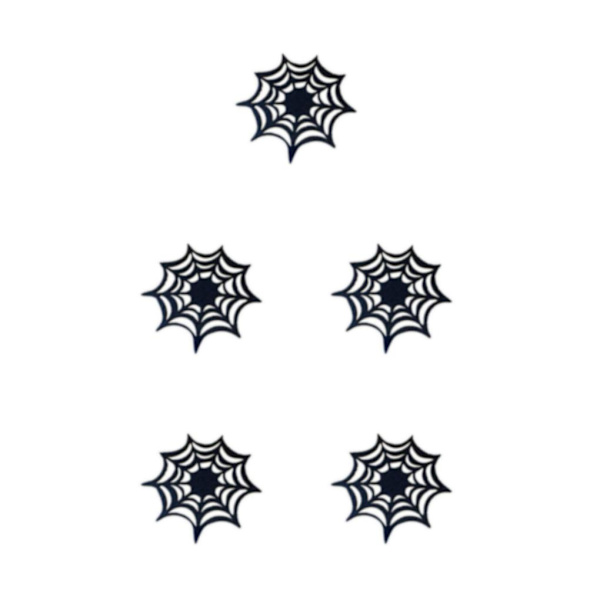 1/2/5 5 stycken Halloween Spider Web bordstabletter - Varmtålig och Black 5PCS