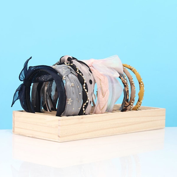 Trä Pannband Hållare Armband Förvaring Display Box Lättvikt