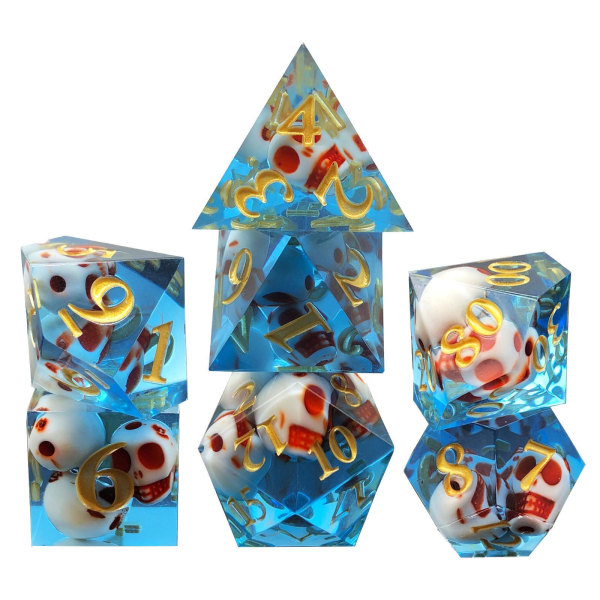 1/2/3/5 7x polyedriska tärningar D4-D20 tärning, för bordsspelsfest Blue 5Set