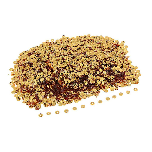 1/2/3 Blommor Lös kopp Paljetter Pailletter Sy Bröllopshantverk Yellow Gold 6mm 2Set