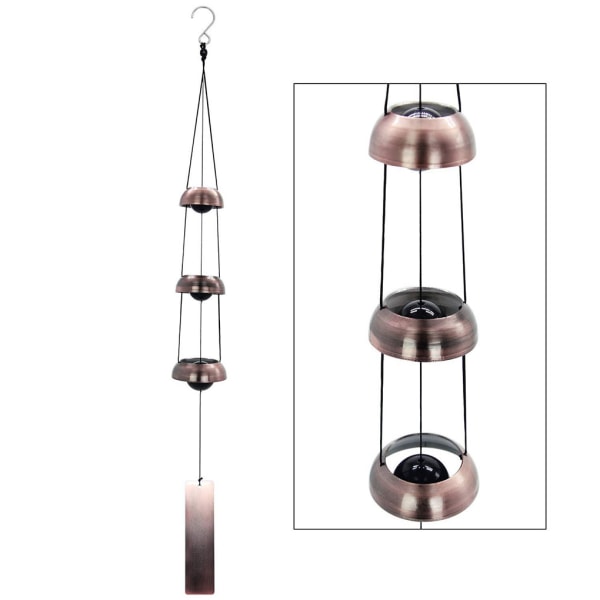 1/2/3/5 Metal Wind Bell med melodiösa klockspel Vackert tillägg 5 Bell green gold 1 Pc