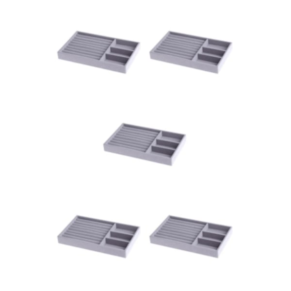 1/2/3/5 Stapelbar smyckesbricka Multipurpose Portable Velvet för 12 Grids Style A 5Set