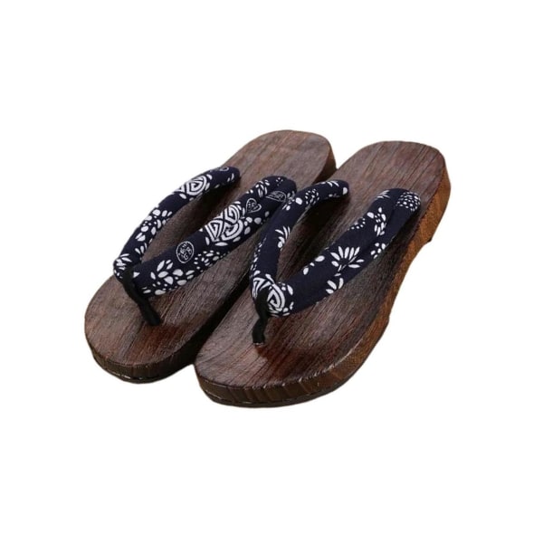 1/2 Japanska träskor Tofflor Geta Sandaler För Flip Flops för män Blue Round Size 42 1Set