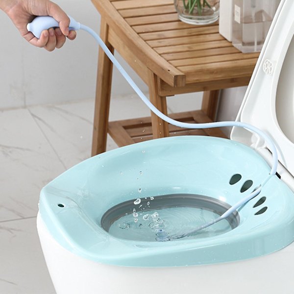 1/2 hopfällbar Sitz-badspolare med sugkopp för bidétoalett 1 Pc Flusher 1 Pc