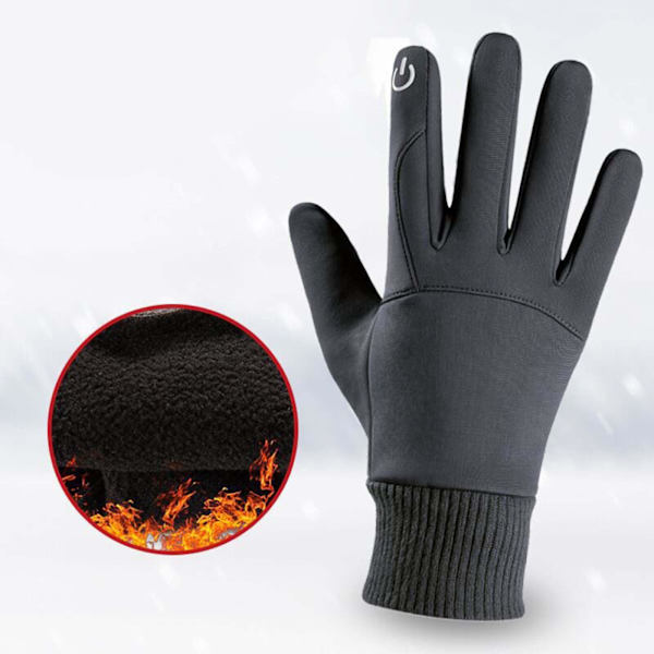 1/2/3 Men Winter Touch Screen Bekväm Full Finger för cykling Gray Large 1Set