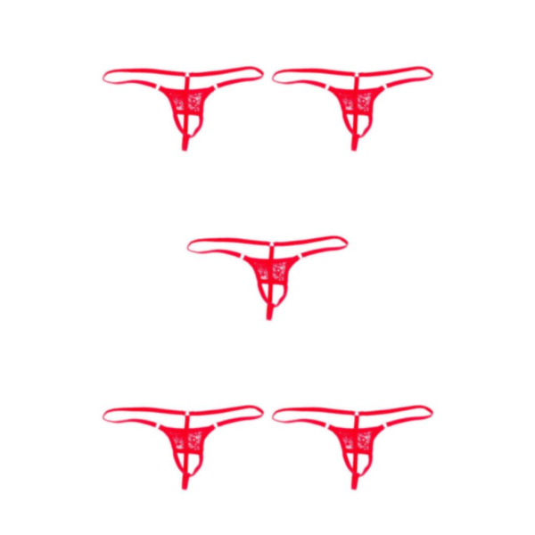 1/2/3/5 Herr med öppen front andas underkläder påse Brief String Red 5Set