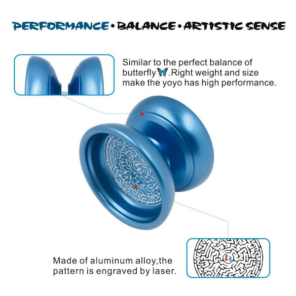 1/2/5 BEBOOYOYO Cool Legering Professionell YoYo Kullagersträng Blue 1Set