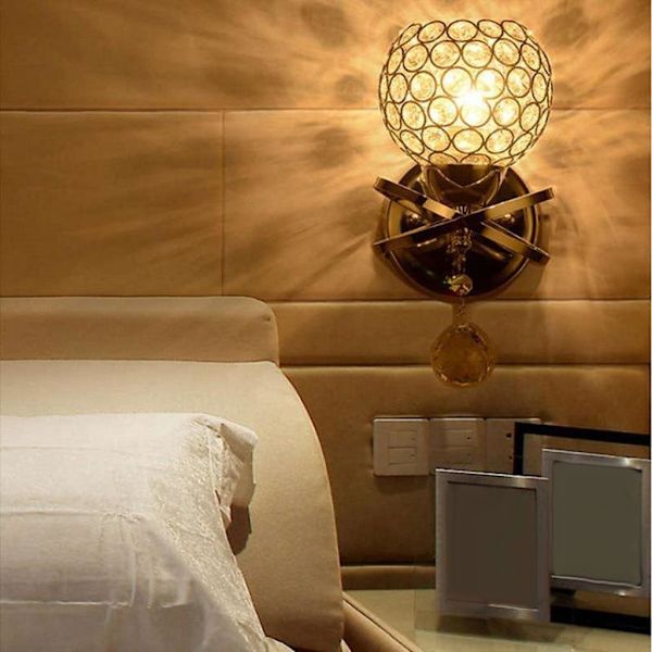 1/2 Crystal Vägglampa Sänglampor Pendent Light E26/ Study Gold E27 1Set