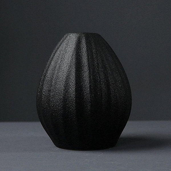 1/2 För Minimalism Keramisk Blomvas Skulptur Centerpieces Black E 1Set