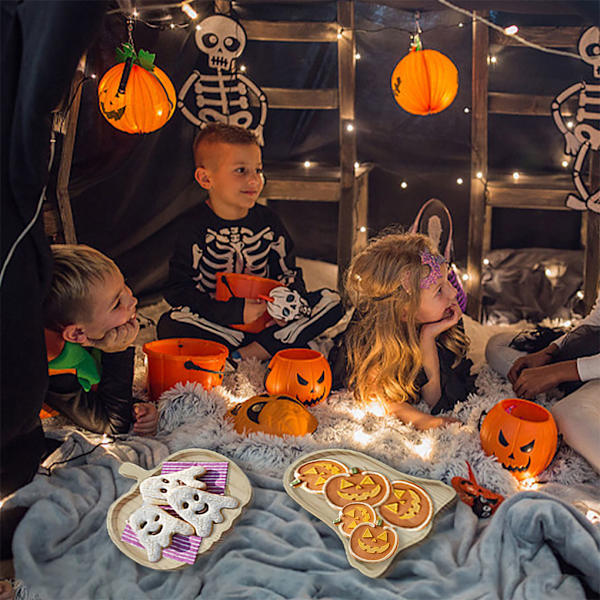 1/2/3 brun festlig halloween pumpa trä tallrikar för unika Ghosts disk 1 Pc