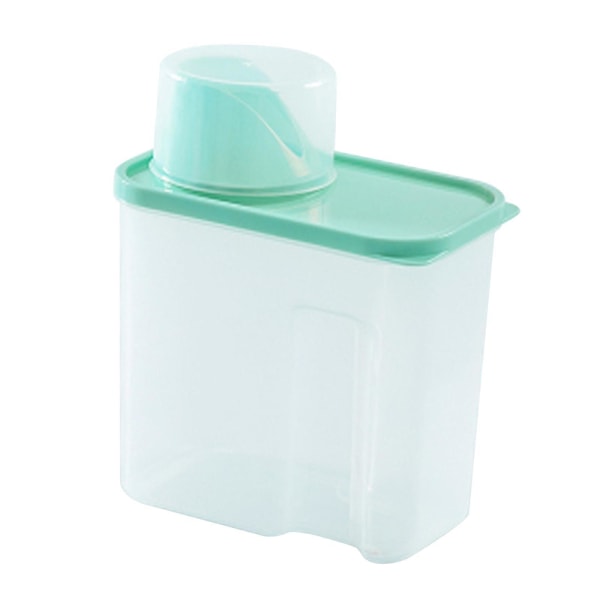 Tvättpulverbehållare Klar tvättpulverförvaringslåda för 2L Green