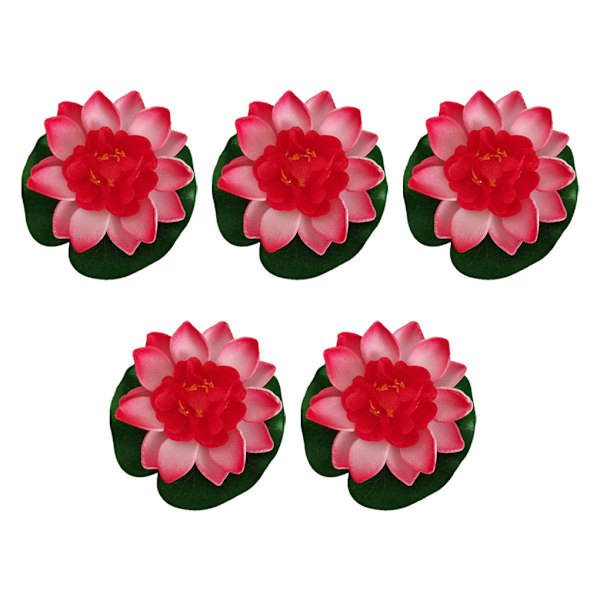 1/2 5-delad konstgjord Lotusblomma Realistiska Float Foam Lotus peach red 1Set