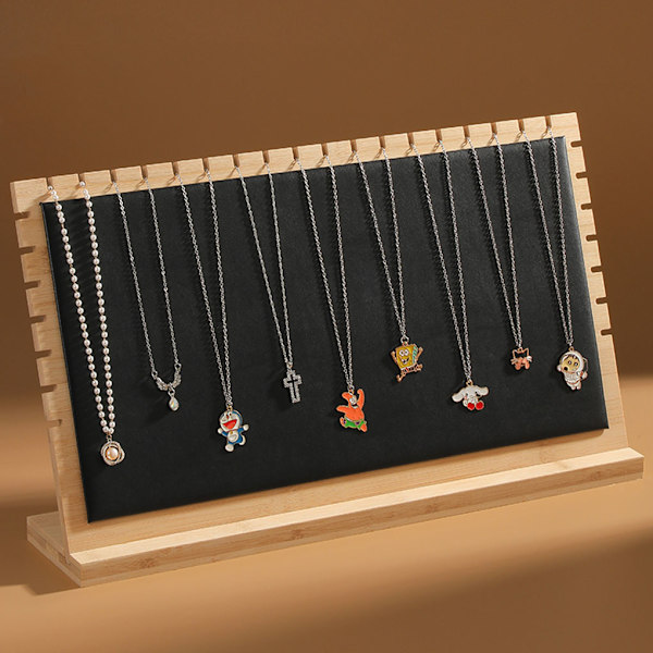 Trä Halsband Display Stand Hållbar och slagtålig White L