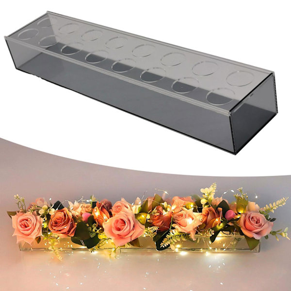 Rektangulär blomstervasprydnad för matbord inomhusväxter grey