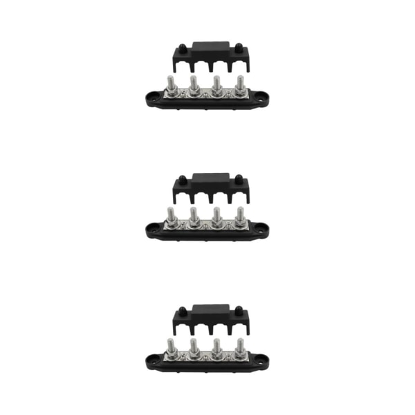1/2/3 Heavy-Duty Power Distribution Block med cover Black M8 3PCS
