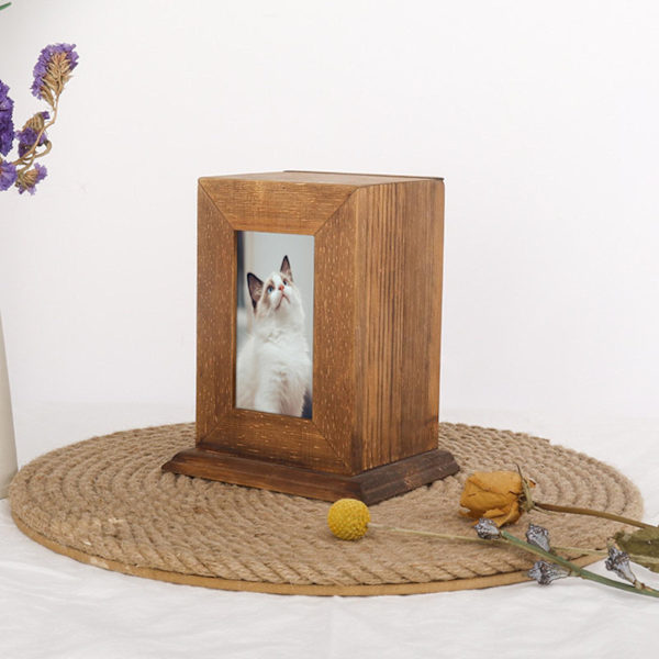 1/2 husdjursurna ask urnor för hundar Casket Memorial Keepsake Dark Wood 14 x 10.5 x 17cm 1Set