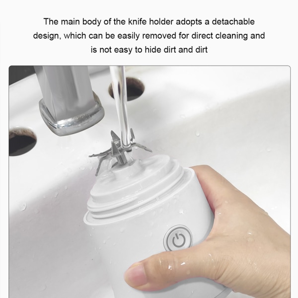 USB laddning Bärbar Juicer 600ml Multifunktionell med hög kapacitet white