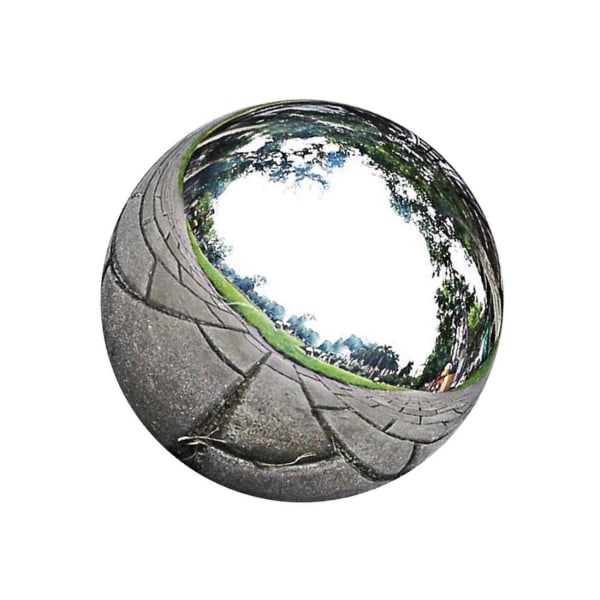 Rostfritt stål spegel polerad sfär ihålig rund bollträdgård silver 13.5cm