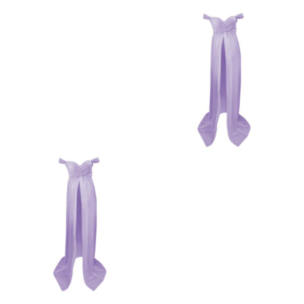 1/2 kvinnor Gravidklänning Maxiklänning för fotografi rekvisita Purple XL 2Set
