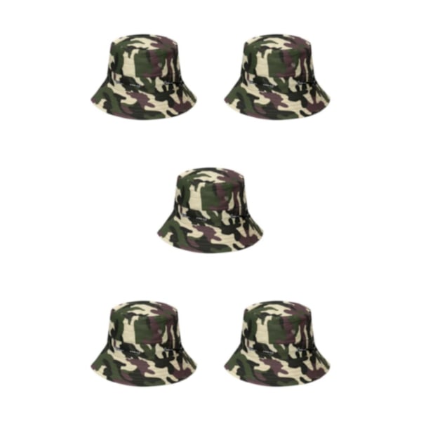 1/2/3/5 Bekväm och andningsbar fiskarehatt för sol disruptive pattern4 58cm 5PCS