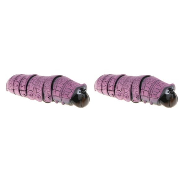 1/2 4'' Realistisk fjärrkontroll Caterpillar RC Bug Toy Party Purple 2Set