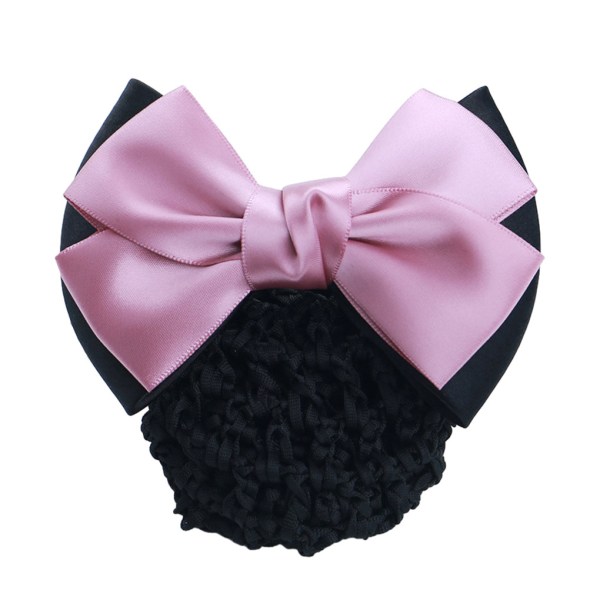 1/2/3/5 tyg lätt att bära Elastiska hårnät för moderiktiga Two Bows-pink 1Set