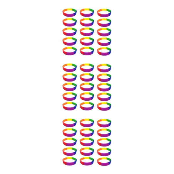 1/2/3/5 15 stycken/förpackning Enkla silikonarmband Modegummi Rainbow 3Set