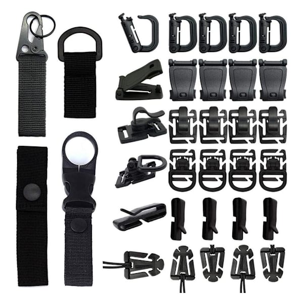 34Pieces För Molle Tillbehör för Webbing Nyckelring D-Ring Clip