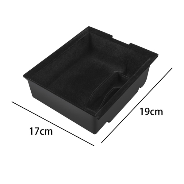 Car Center Console Organizer bricka för Tesla Model 3 Y High Front Flocking