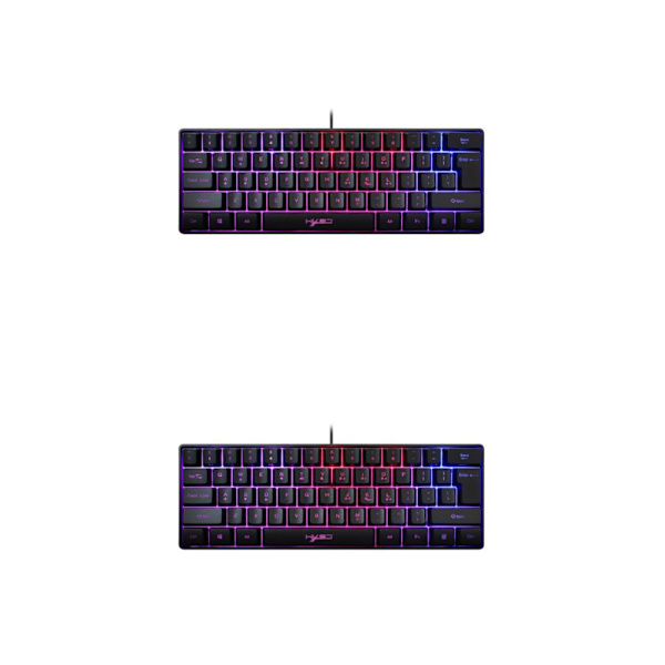 1/2 Gaming Mini Trådlöst tangentbord RGB Bakgrundsbelyst USB för bärbara datorer Black keyboard 11.5x4.02x1.57 Inch 2Set