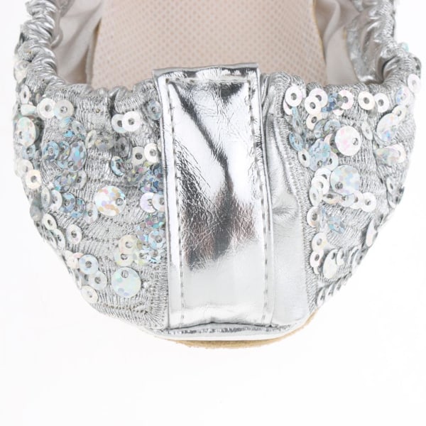 1/2/3/5 Kvinnor Tjej Magdansskor Non- För slip Soft Soles Silver M 1Set