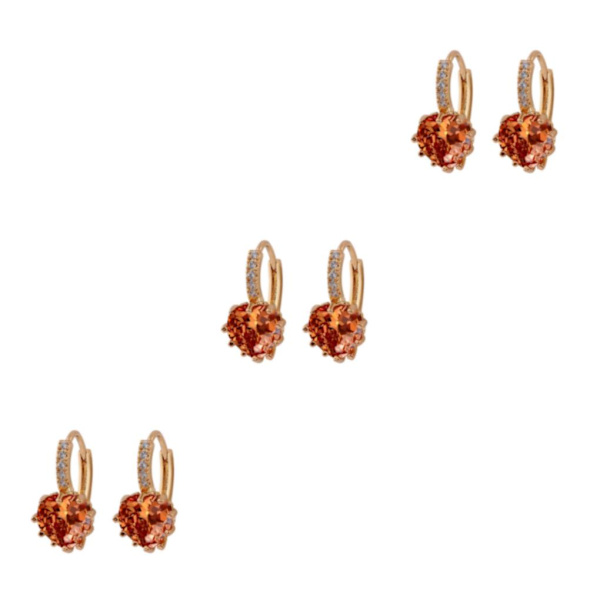 1/2/3/5 Lyx Hoop örhängen för kvinnor Hjärtformad strass style 3 3Set