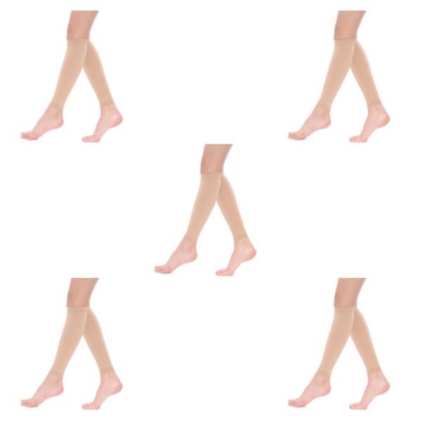 1/2/3/5 Dam S Calf Compression Strumpor Bekväma och skin color S 5Set