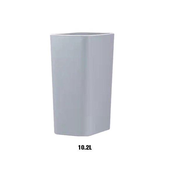 Papperskorgen med pressöppningslock - smal för snygg look i sovrummet Grey （10.2L）