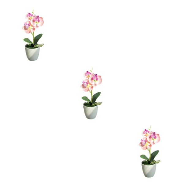 1/2/3/5 Realistiskt utseende Hållbar konstgjord blomma för DIY Pink 3PCS