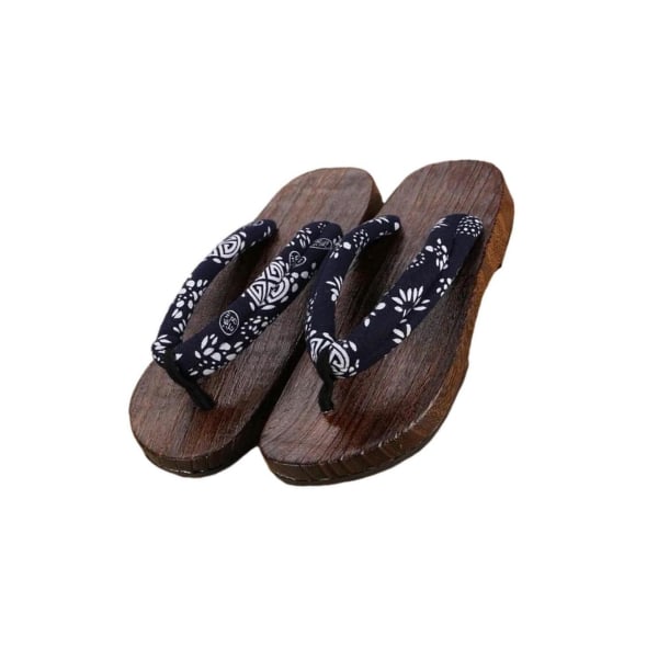 1/2 Japanska träskor Tofflor Geta Sandaler För Flip Flops för män Blue Round Size 40 1Set