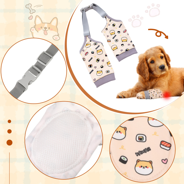 1/2/3 Mjuk och Bekväm Hund Front Ben Led Protector Sleeve Yellow-2XL 1Set