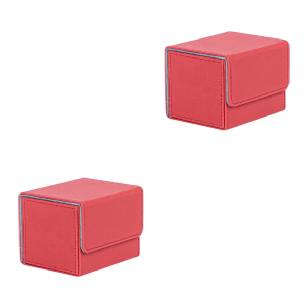 1/2/3 Card Deck Case Organizer Förvaringsbox för MTG-kort För Red 105x90x80mm 2Set