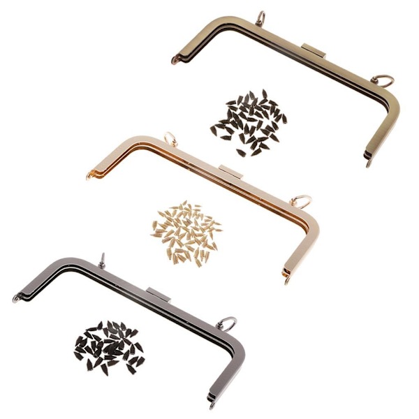1/2 21x8cm metallram Kysslås Lås för DIY-handväska Handväska 1Set