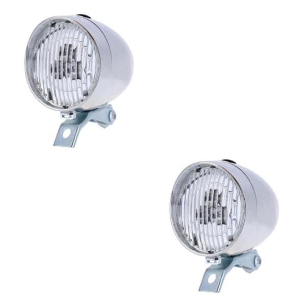 1/2/3 Bike Light Set, Super Bright 3 LED För Cykelfront Silver 9.5 x 7cm 2Set