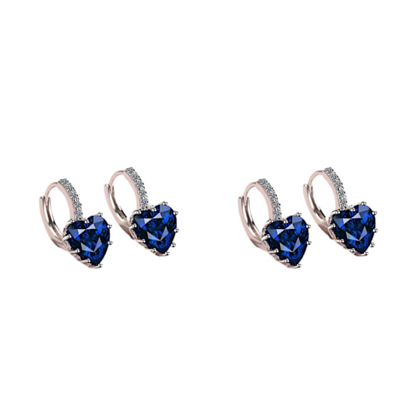 1/2/3/5 Lyx Hoop örhängen för kvinnor Hjärtformad strass style 6 2Set