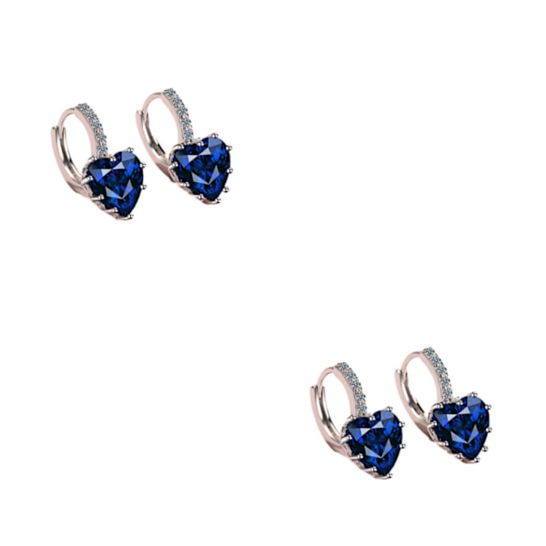 1/2/3/5 Lyx Hoop örhängen för kvinnor Hjärtformad strass style 6 2Set