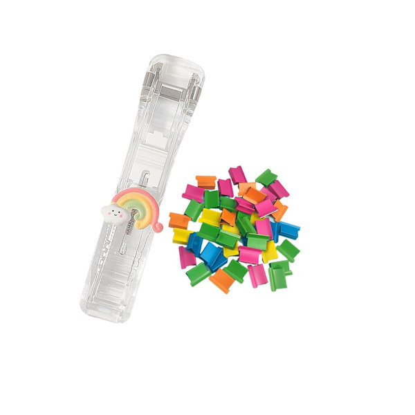 1/2/3 Minihäftapparat Klassrum Liten set Fasta brevpapper Rainbow 11.5 x 2.5cm 2Set